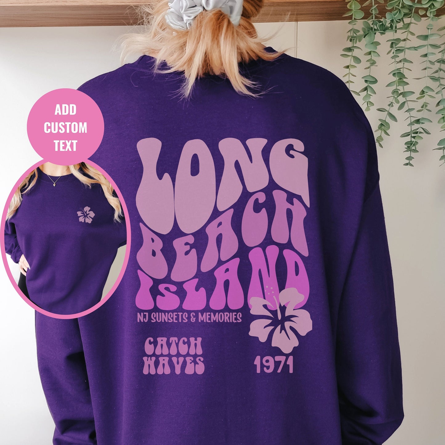 Long Beach Island Sweatshirt, Trendy Beach sweatshirts, NJ Sweater, New Jersey Crewneck, Preppy hoodie, Ocean Beach, Best Friend gift