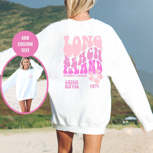 Long Beach Island Sweatshirt, Trendy Beach sweatshirts, NJ Sweater, New Jersey Crewneck, Preppy hoodie, Ocean Beach, Best Friend gift