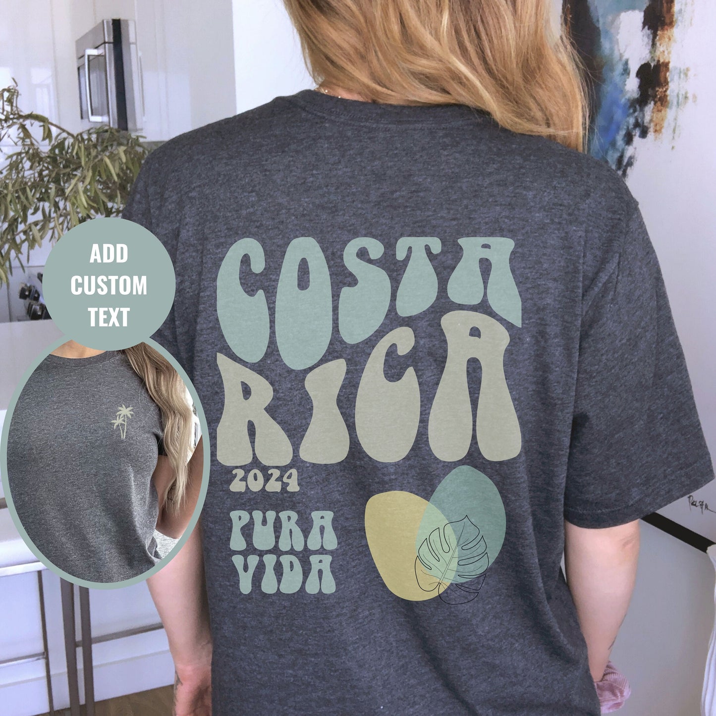 Coasta Rica tshirt, Custom Gift for bride, Pura Vida, Bachelorette party shirts, Trendy shirts for vacation trip, Cute Oversized tshirts