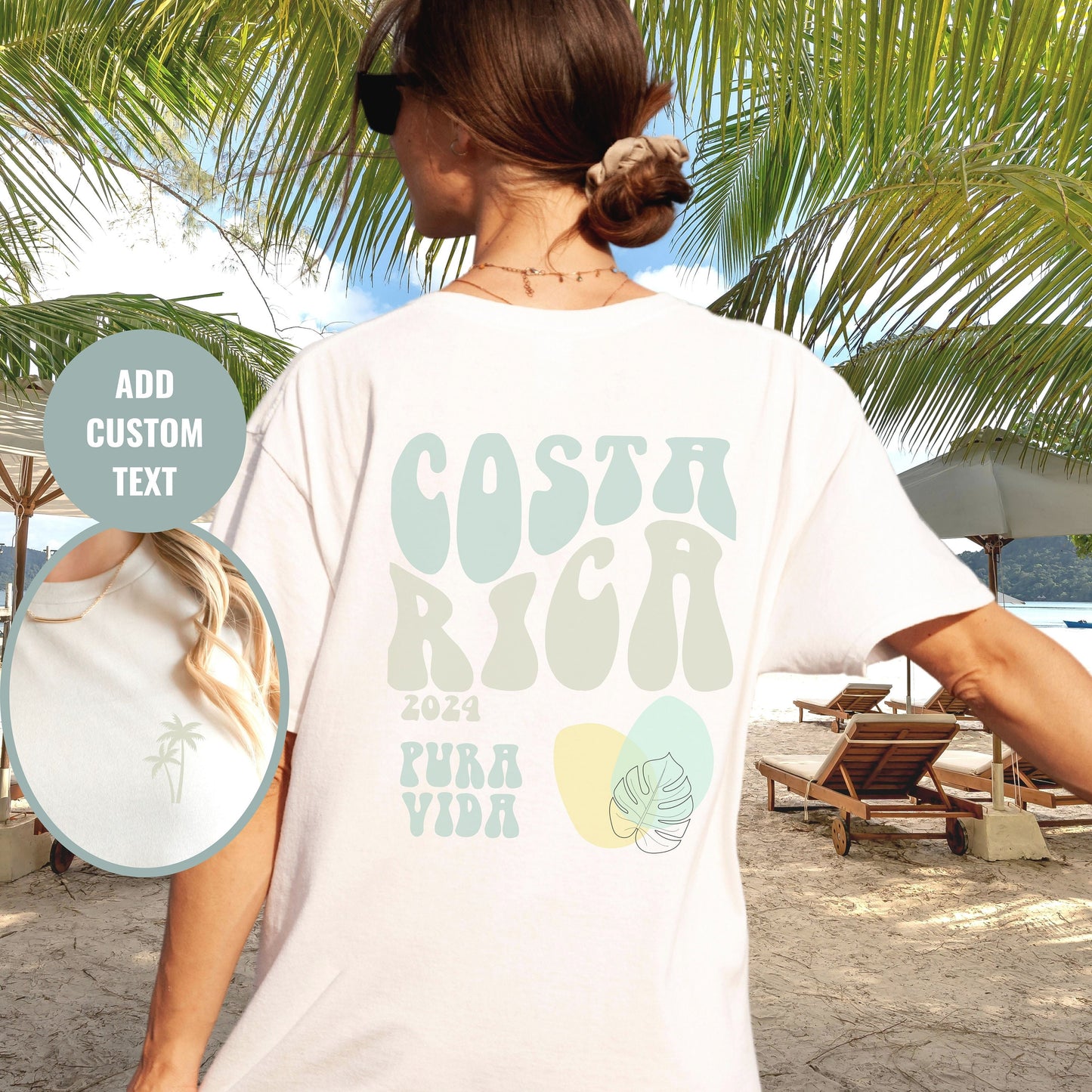 Coasta Rica tshirt, Custom Gift for bride, Pura Vida, Bachelorette party shirts, Trendy shirts for vacation trip, Cute Oversized tshirts