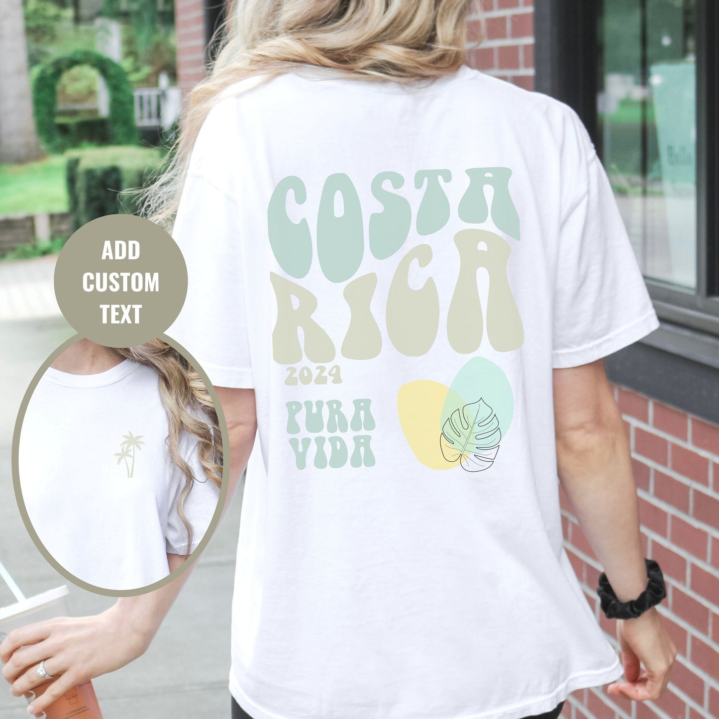 Coasta Rica tshirt, Custom Gift for bride, Pura Vida, Bachelorette party shirts, Trendy shirts for vacation trip, Cute Oversized tshirts