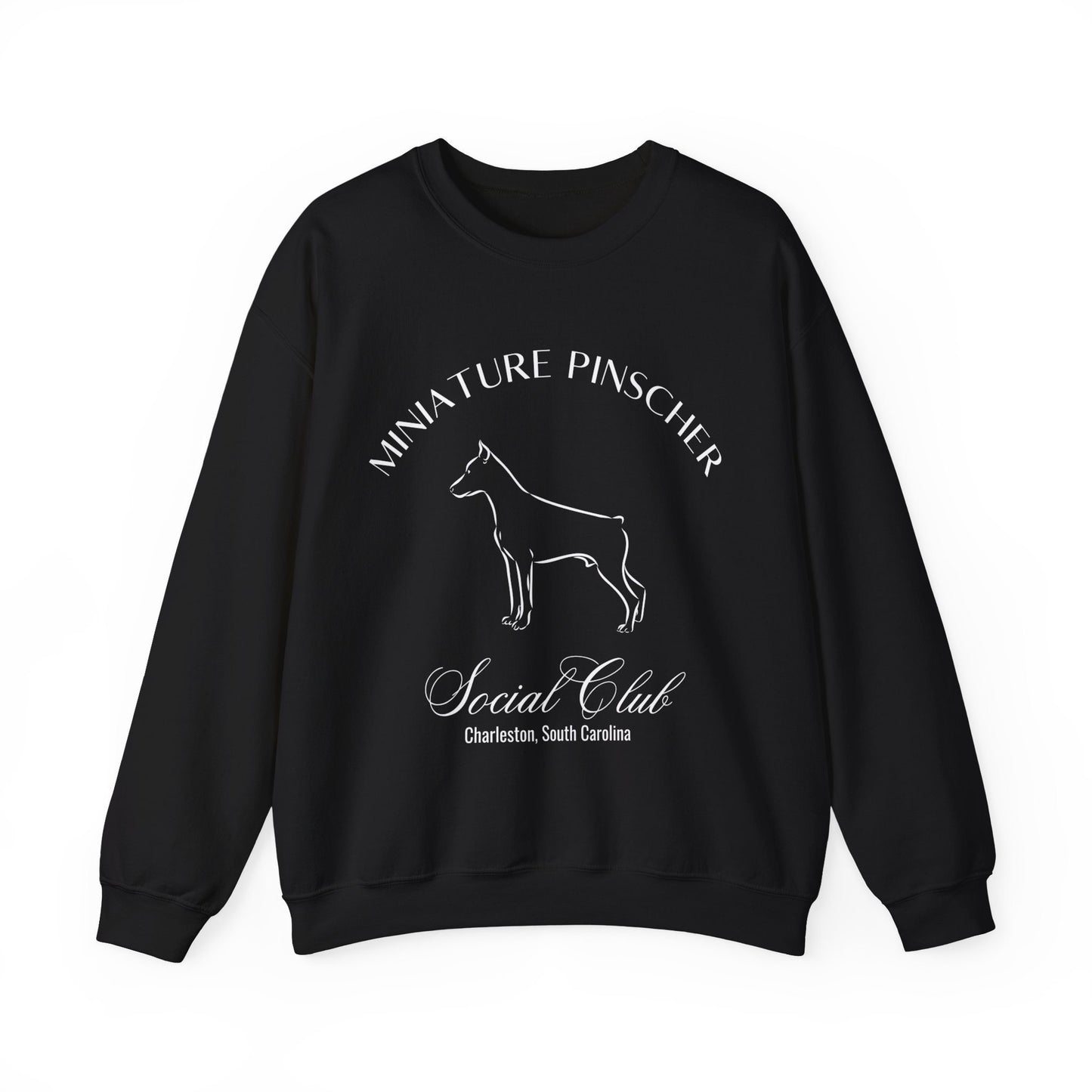 Miniature Pincsher Sweatshirt | Dog Grandma Gift | Big Dog Breed | New Dog Shirt for her | Social Club | Trendy Puppy Mom Gift | Fun Dog