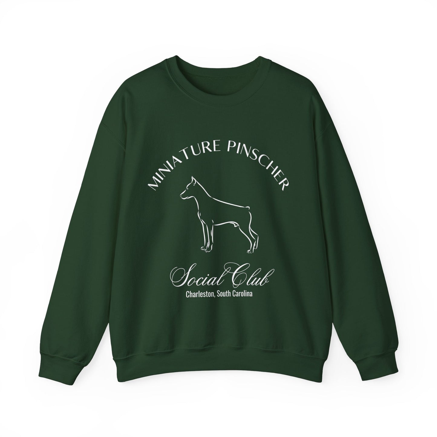 Miniature Pincsher Sweatshirt | Dog Grandma Gift | Big Dog Breed | New Dog Shirt for her | Social Club | Trendy Puppy Mom Gift | Fun Dog