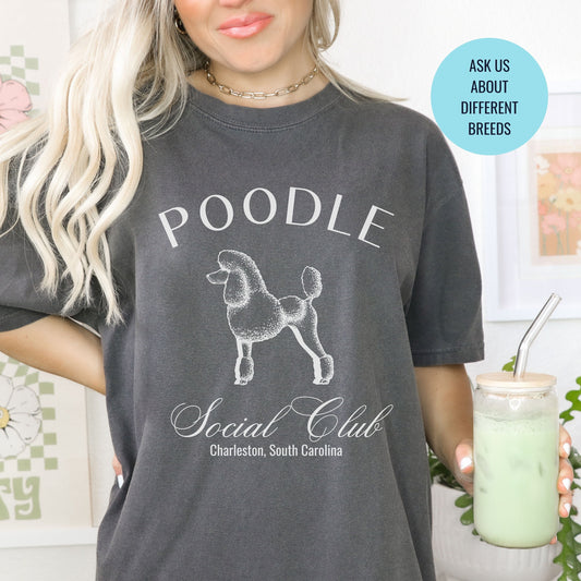 Poodle Shirt | Girls Clothing | Giant Poodle T-shirts | Dog Dad Shirt | Hunting Gifts | Social Club Shirt | Dog Shirt | Fun Dog T-Shirt