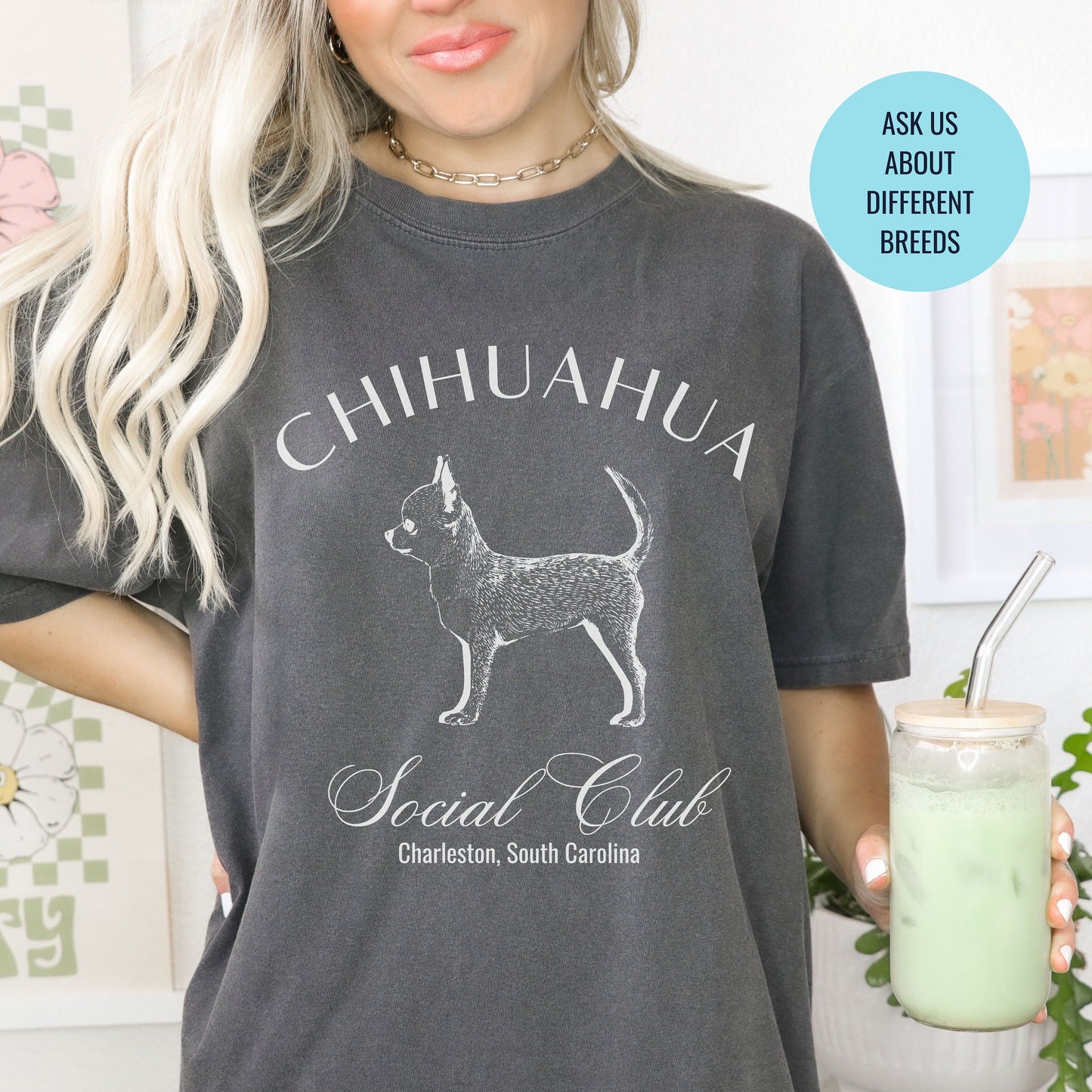 Chihuahua Shirt | Dog Mama T-shirts | Dog Grandma Gift | Cute Birthday Gifts for her | Social Club Shirt | Small Dog Breed | Fun Dog T-Shirt