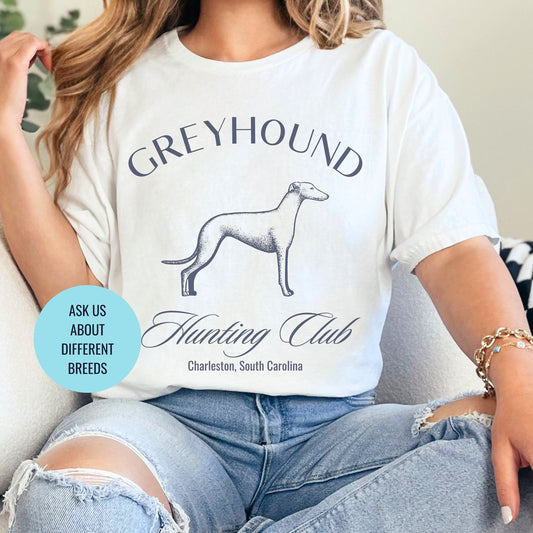 Greyhound Shirt | Dog Dad Shirt | Grandma Gift | Big Dog Breed | Dog Shirts for her | Social Club Shirt | Puppy Mom Gifts | Fun Dog T-Shirt