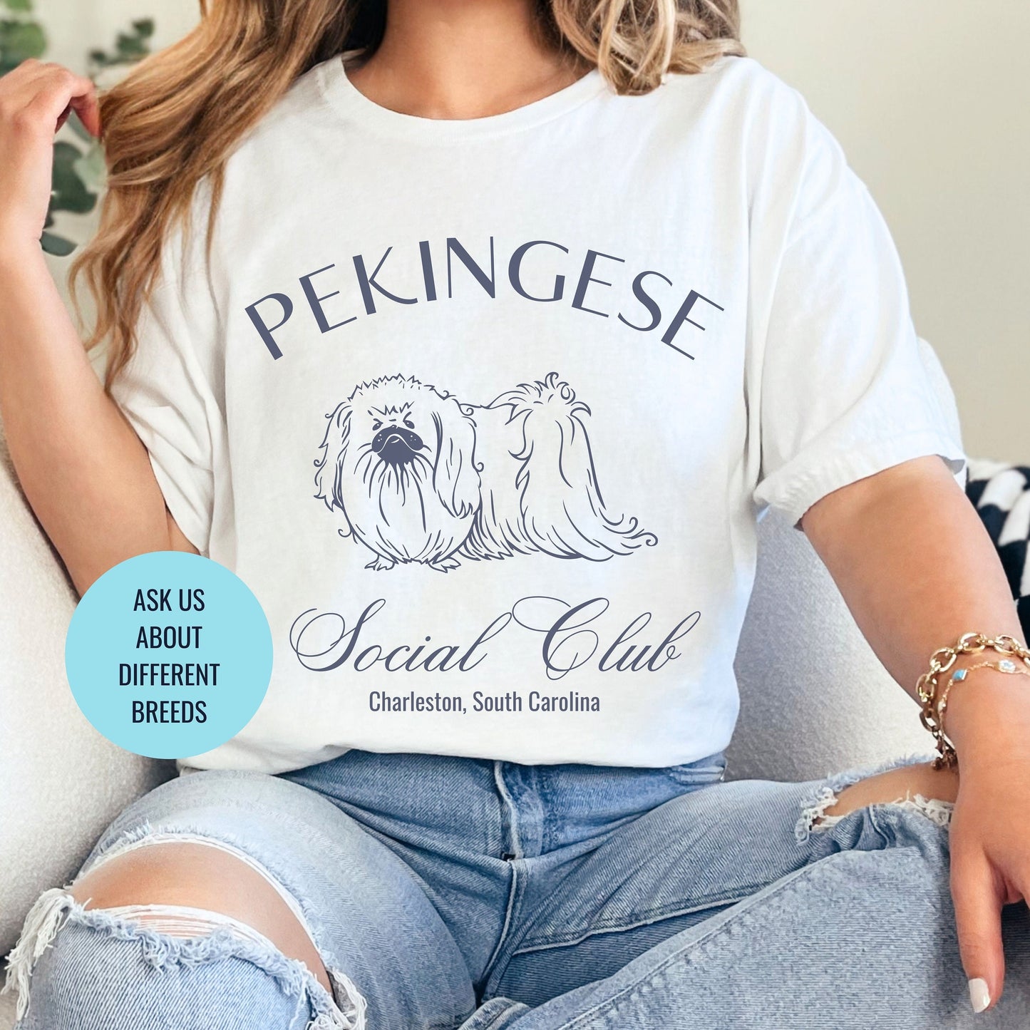 Pekingese Shirt | Fancy Dog Breed | Grandma Gift | Big Dog Breed | Dog Shirt for her | Social Club Shirt | Puppy Mom Gifts | Fun Dog T-Shirt