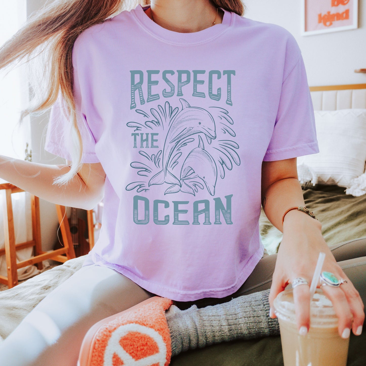 Boxy Comfort Color Shirt, Dolphin Lover Shirt