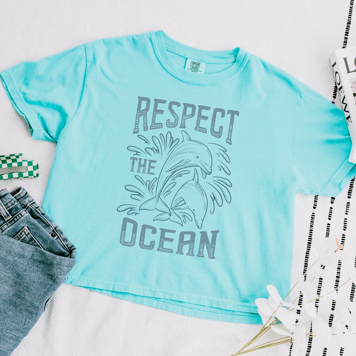 Boxy Comfort Color Shirt, Dolphin Lover Shirt