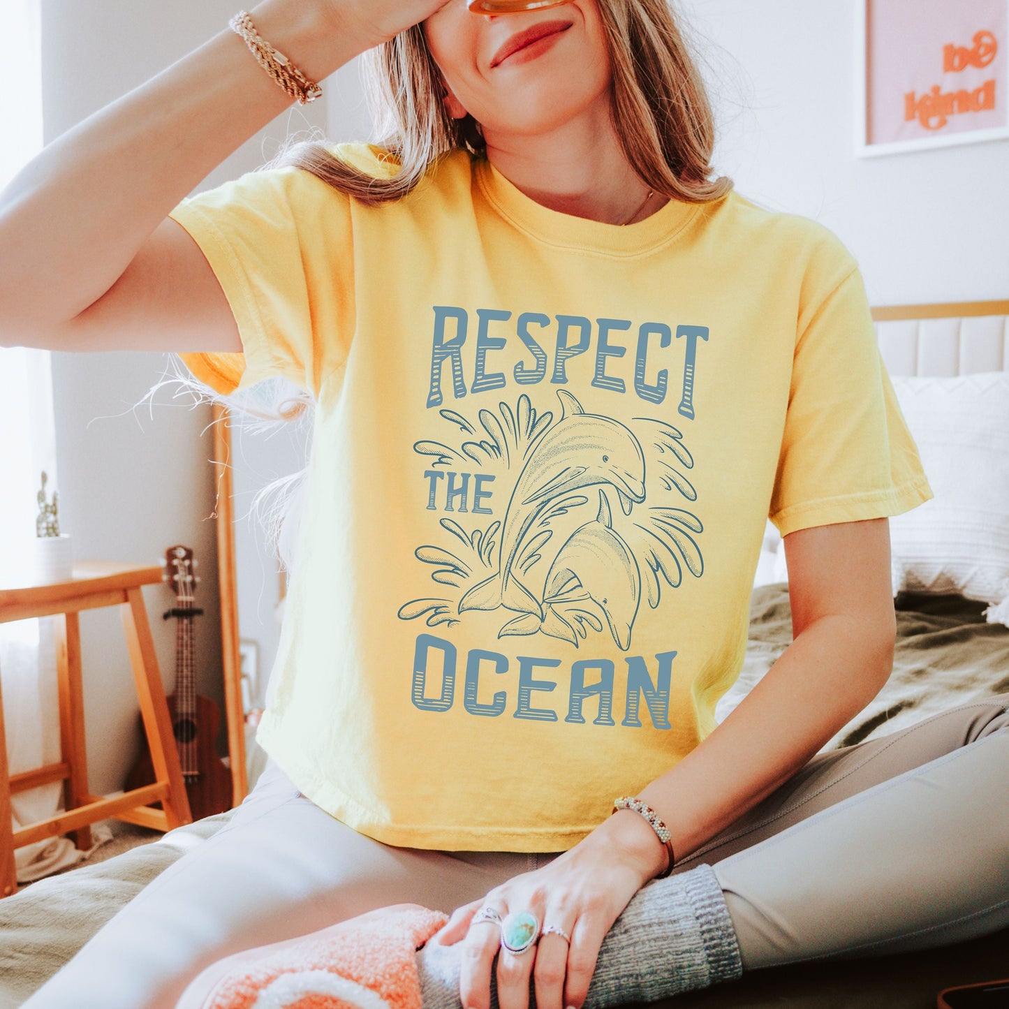 Boxy Comfort Color Shirt, Dolphin Lover Shirt