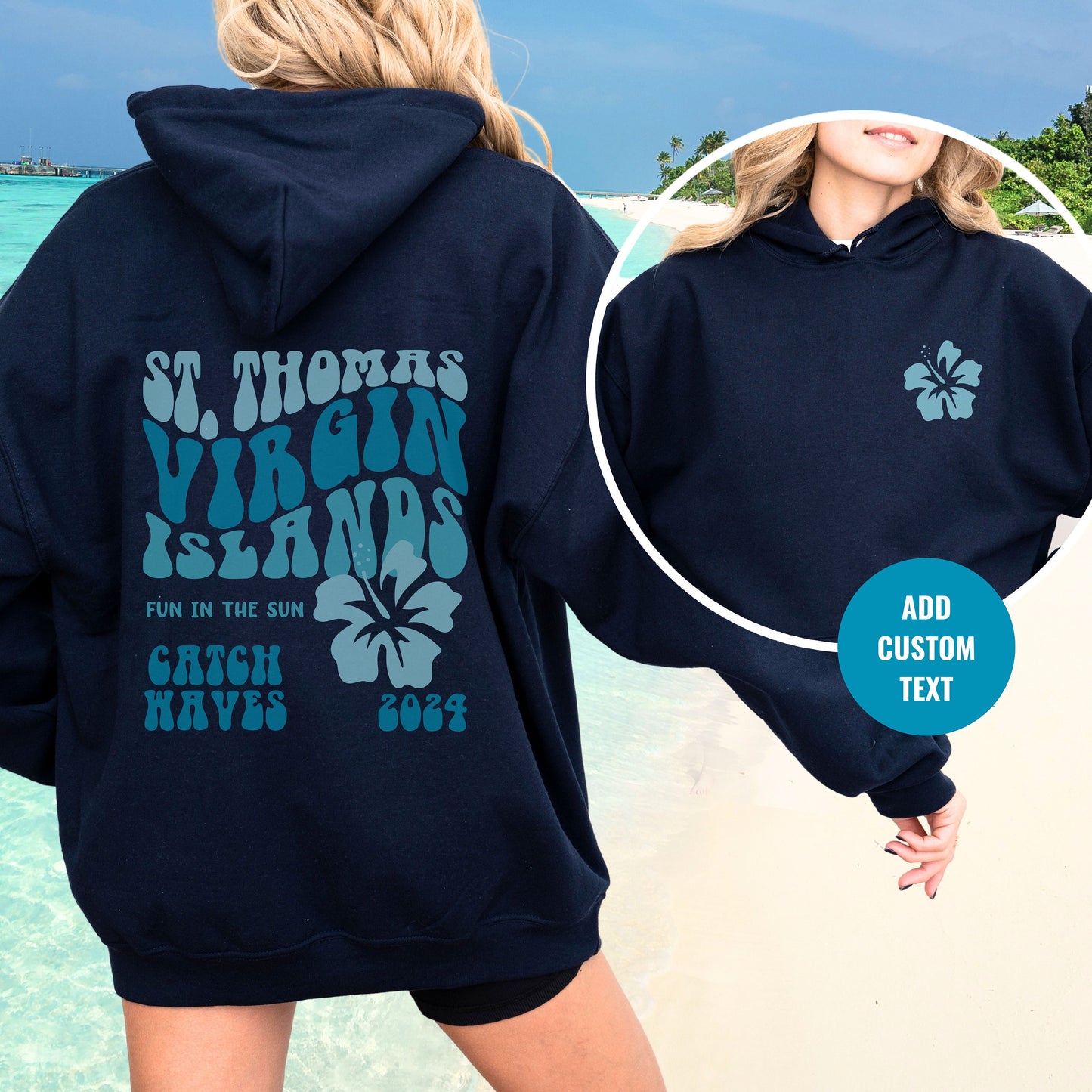 St Thomas Hoodie, Birthday Cruise Gift, Virgin Islands Sweater