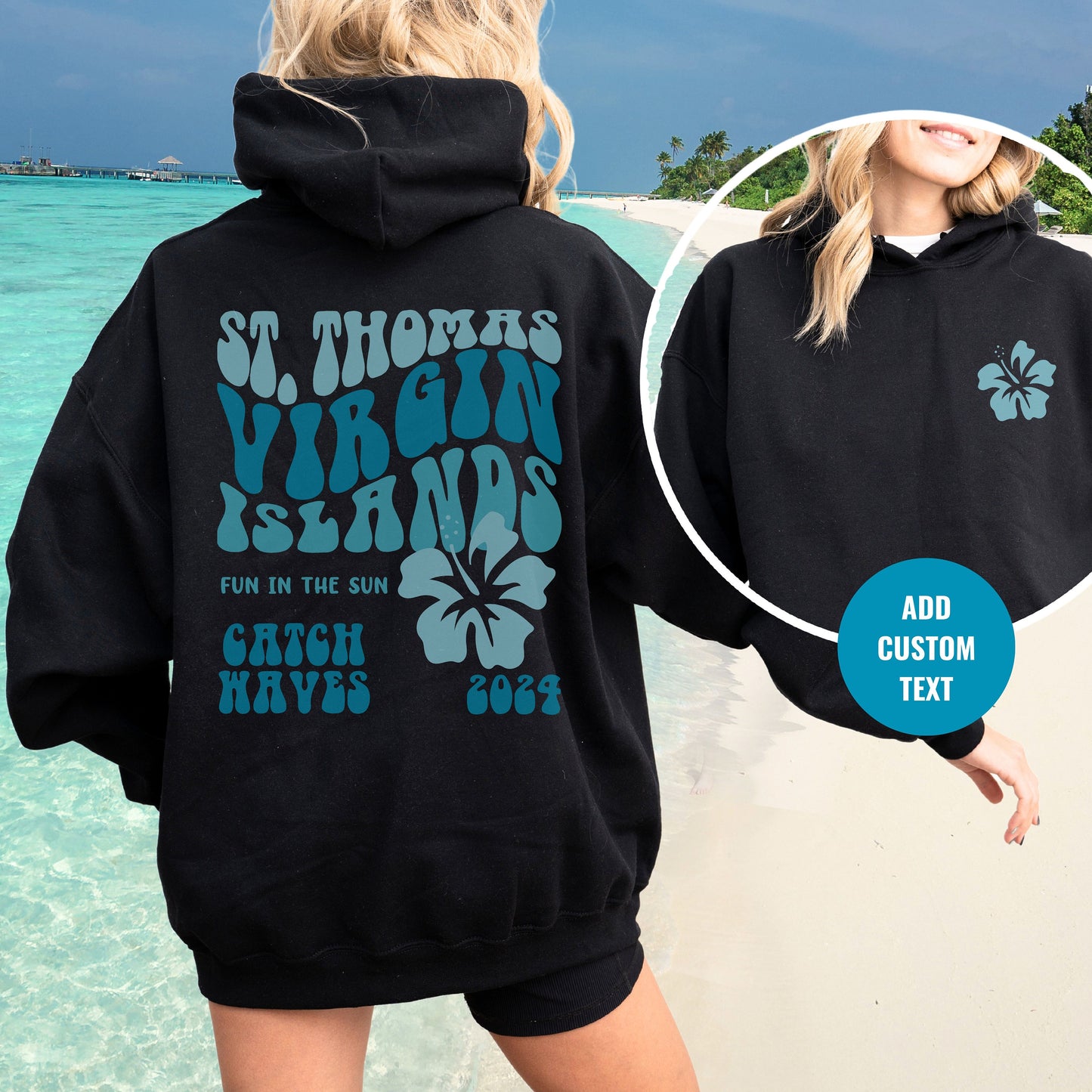 St Thomas Hoodie, Birthday Cruise Gift, Virgin Islands Sweater