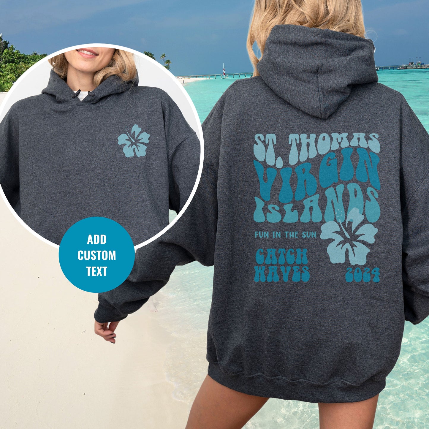 St Thomas Hoodie, Birthday Cruise Gift, Virgin Islands Sweater