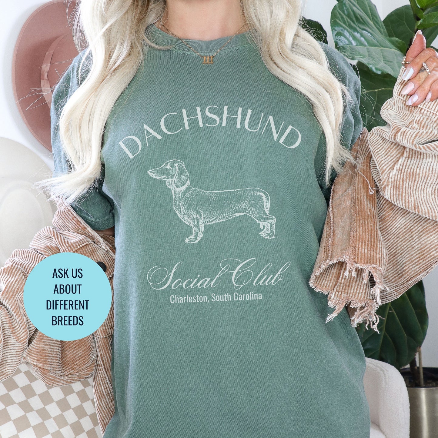 Dachshund Shirt | Dog Mama T-shirts | Dog Grandma Gift | Cute Birthday Gifts for her | Social Club Shirt | Small Dog Breed | Fun Dog T-Shirt