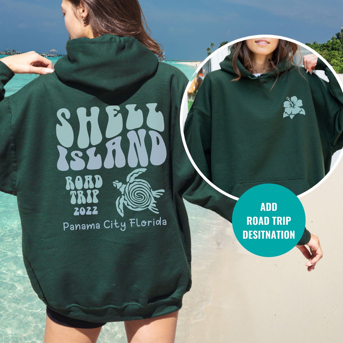 Shell Island Hoodie | Trendy Beach Sweatshirt | Girl's Road Trip Matching Hoodies