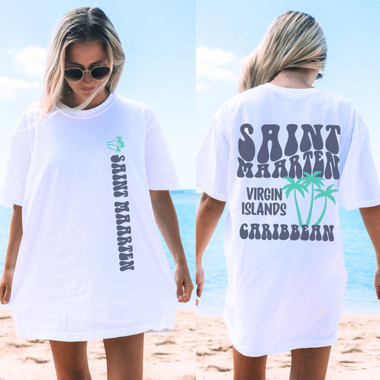 St Maarten Shirt, Virgin Island  T Shirt, Coconut Girl Aesthetic