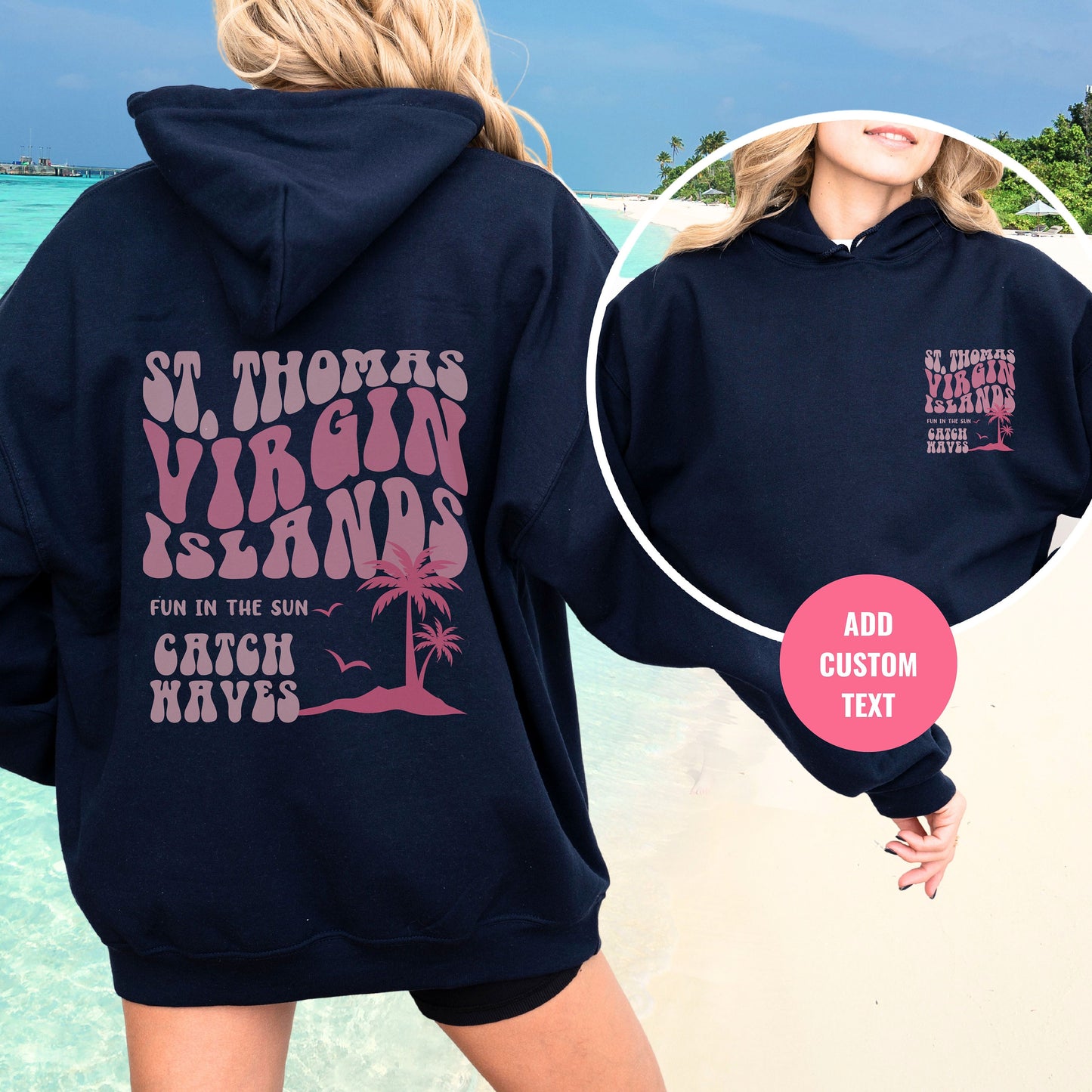 St Thomas Hoodie, Birthday Cruise Gift, Virgin Islands Sweater