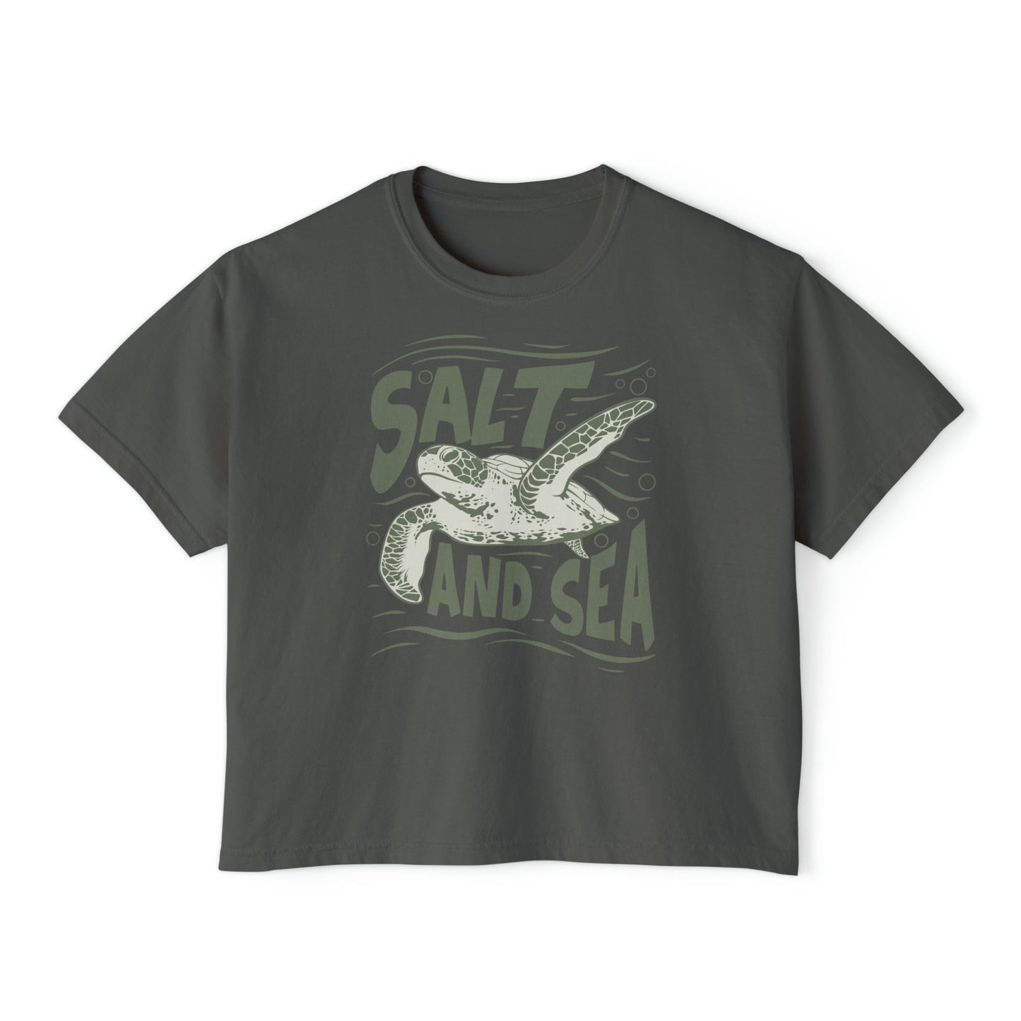 Boxy Comfort Color Shirt, Sea Turtle Shirt