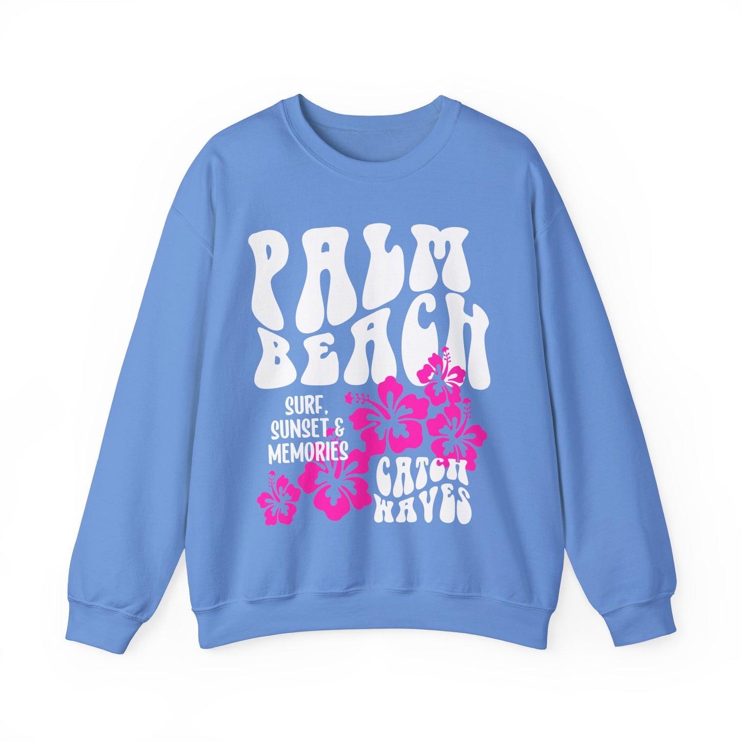 Palm Beach Sweatshirt, Oversized Ocean Beach Crewneck