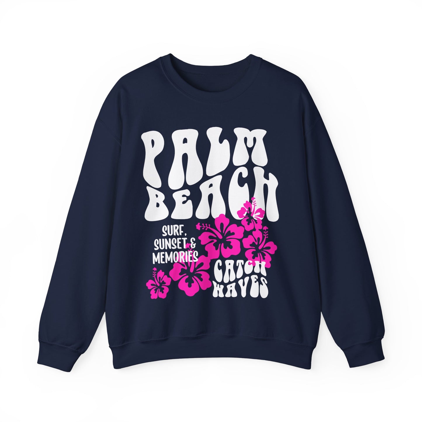 Palm Beach Sweatshirt, Oversized Ocean Beach Crewneck