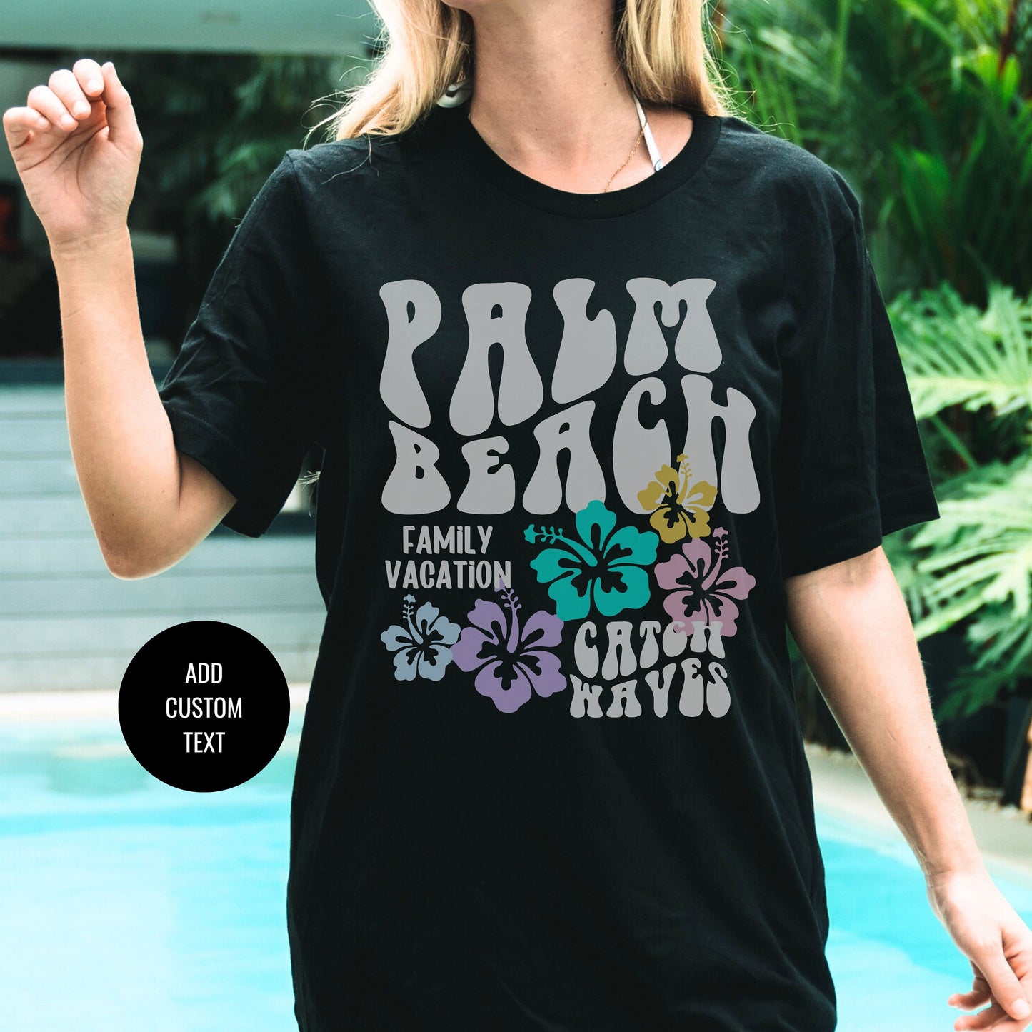 Palm Beach Shirt, Oversized Ocean Beach Tee, Family Cruise Shirt