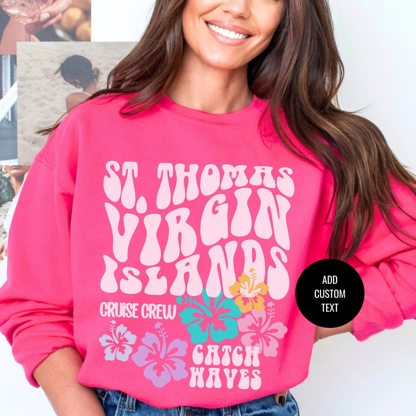 St Thomas Sweatshirt, Virgin Islands, Cruise Crew, Trendy Beach Gifts