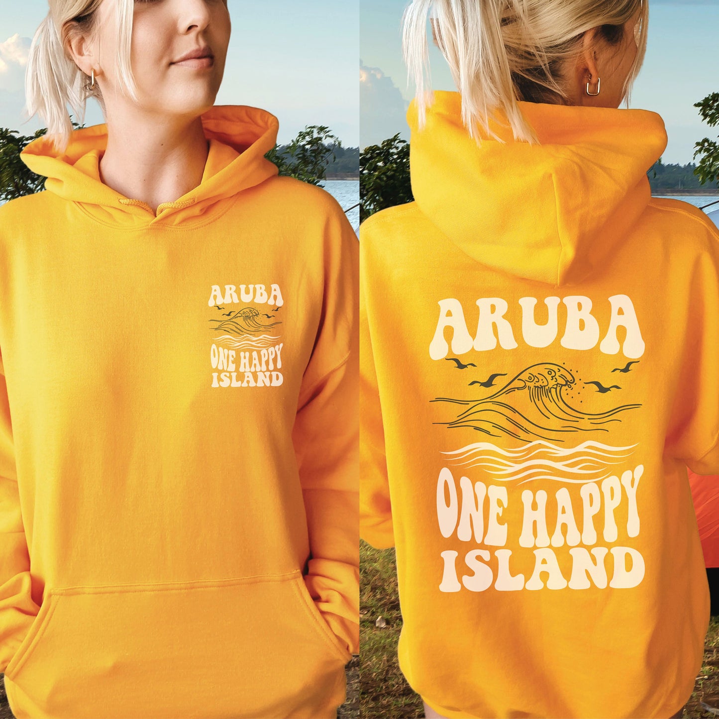 Aruba Hoodie, One Happy Island, Cruise Crew Gifts, Trendy Beach Sweatshirt