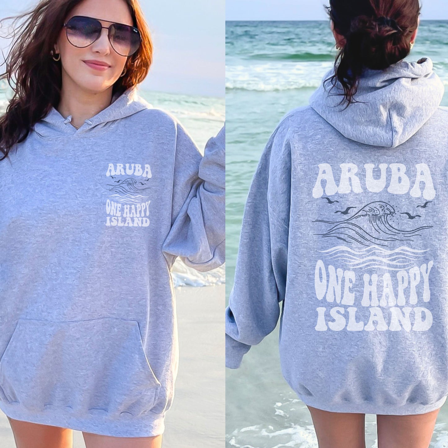 Aruba Hoodie, One Happy Island, Cruise Crew Gifts, Trendy Beach Sweatshirt