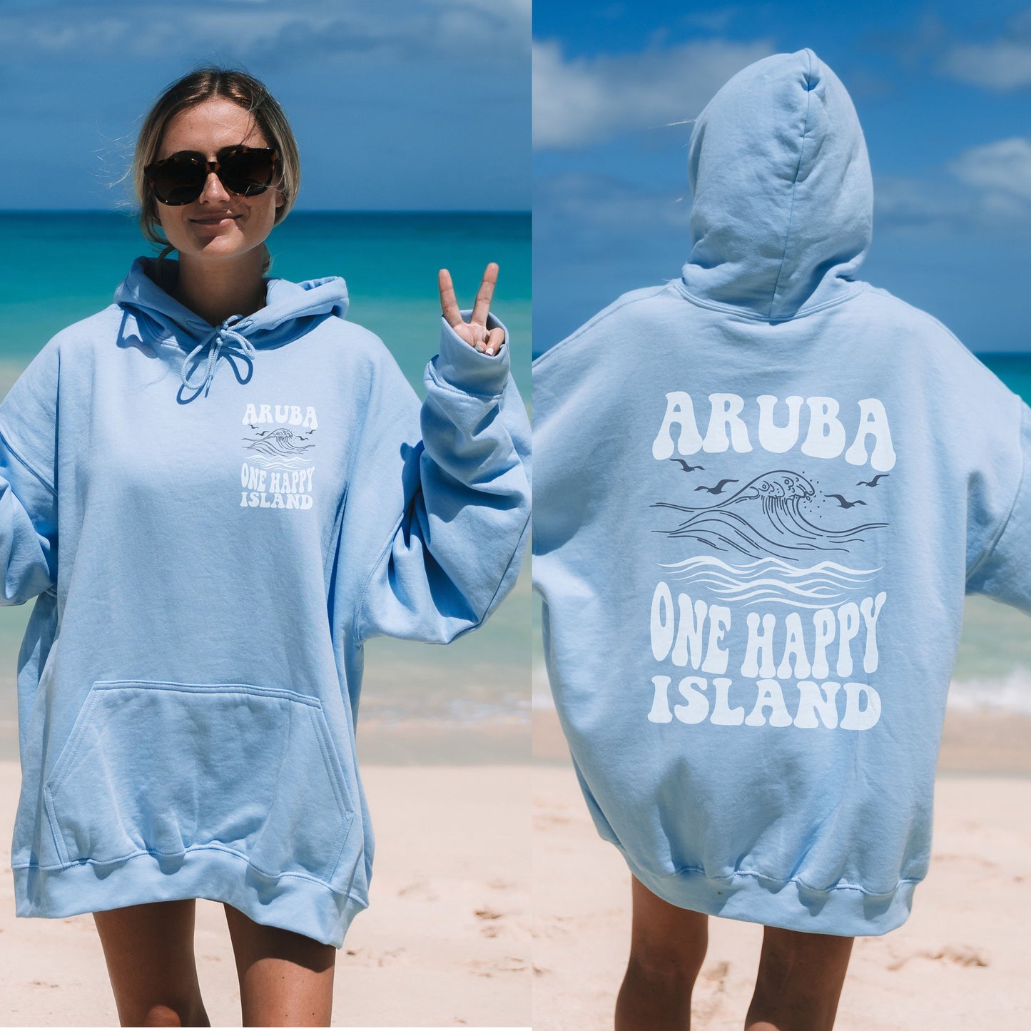 Aruba Hoodie, One Happy Island, Cruise Crew Gifts, Trendy Beach Sweatshirt