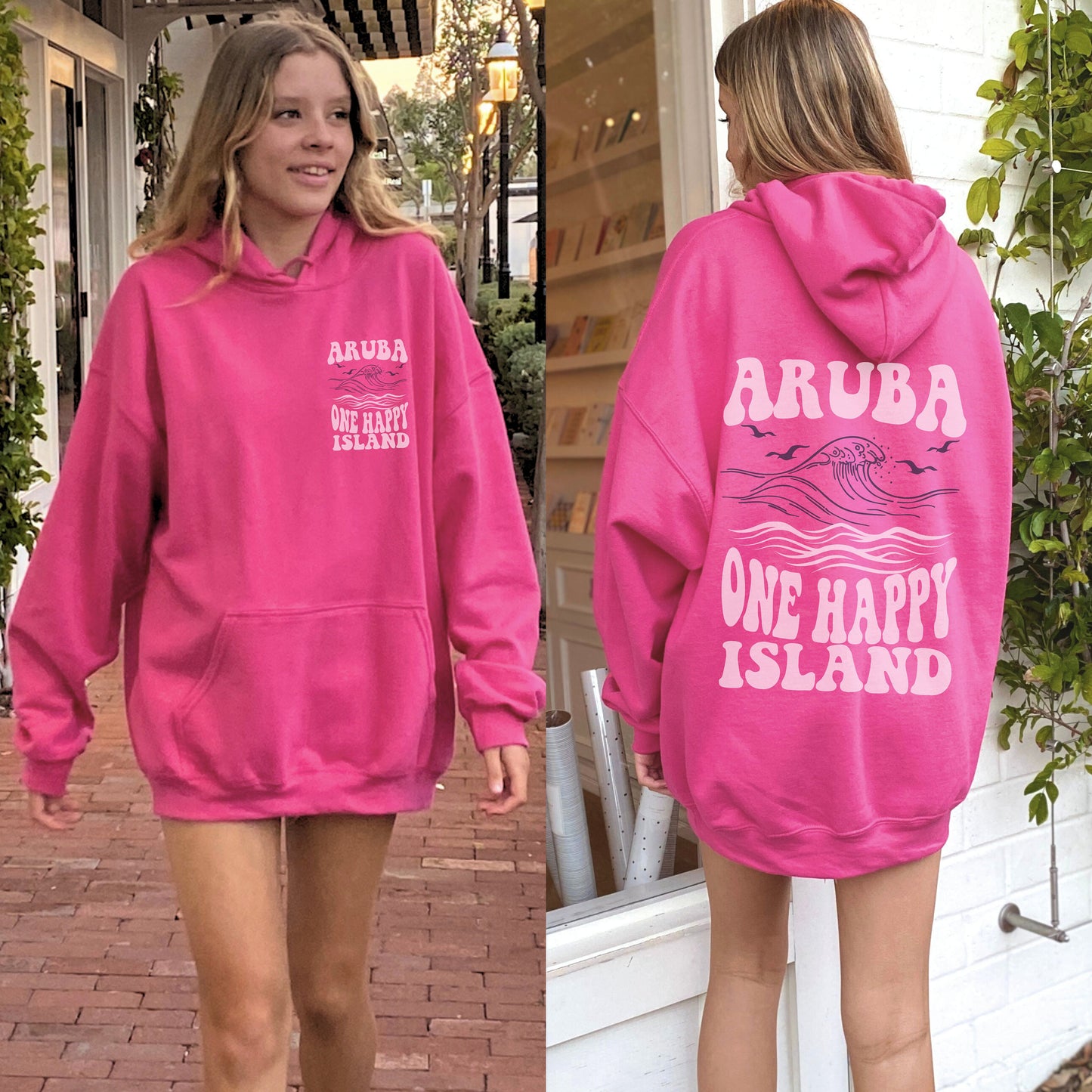 Aruba Hoodie, One Happy Island, Cruise Crew Gifts, Trendy Beach Sweatshirt