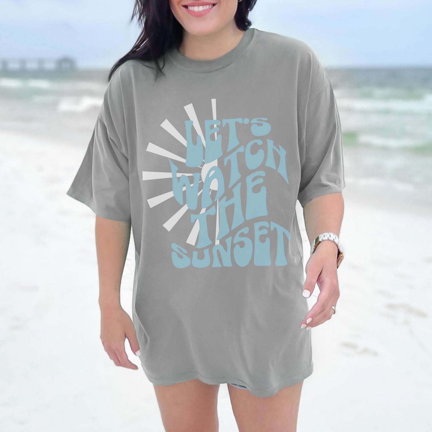 Let's Watch The Sunset Tee | Retro Summer Shirt | Trendy Beach Shirt