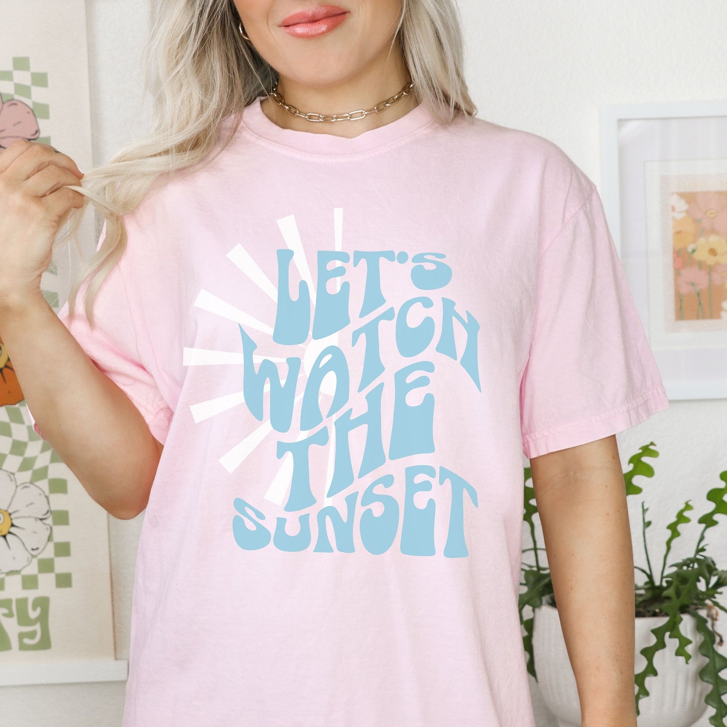 Let's Watch The Sunset Tee | Retro Summer Shirt | Trendy Beach Shirt