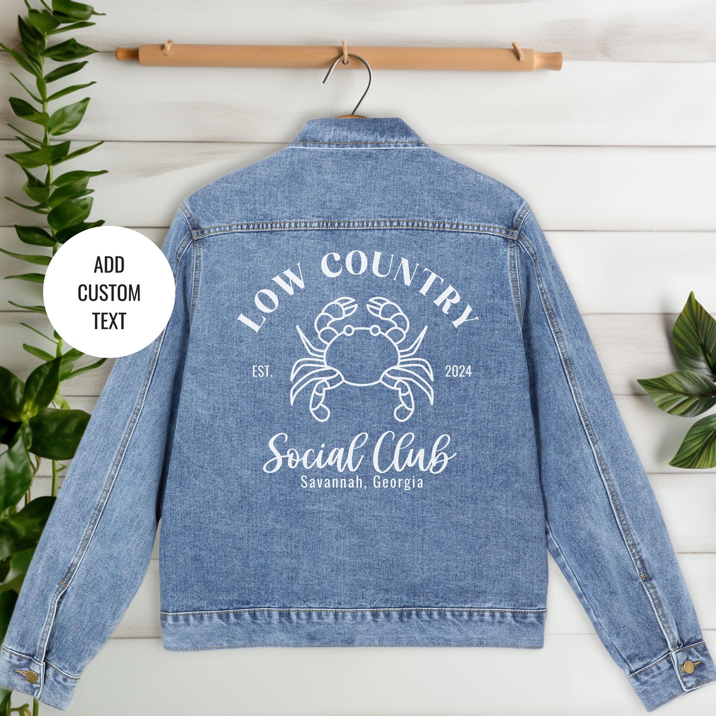 Bride Jean Jacket, Low Country Bachlorette Party, Savannah Georgia, Personalized Bridal