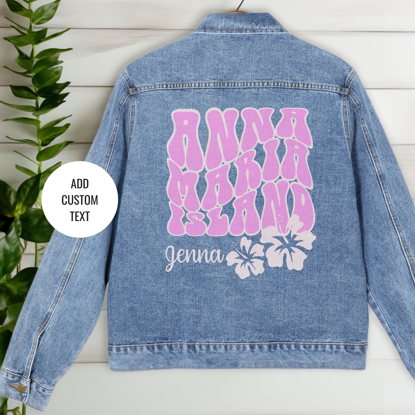 Bride Jean Jacket, Anna Maria Island Bachlorette Party, Personalized Bridal Denim Jacket