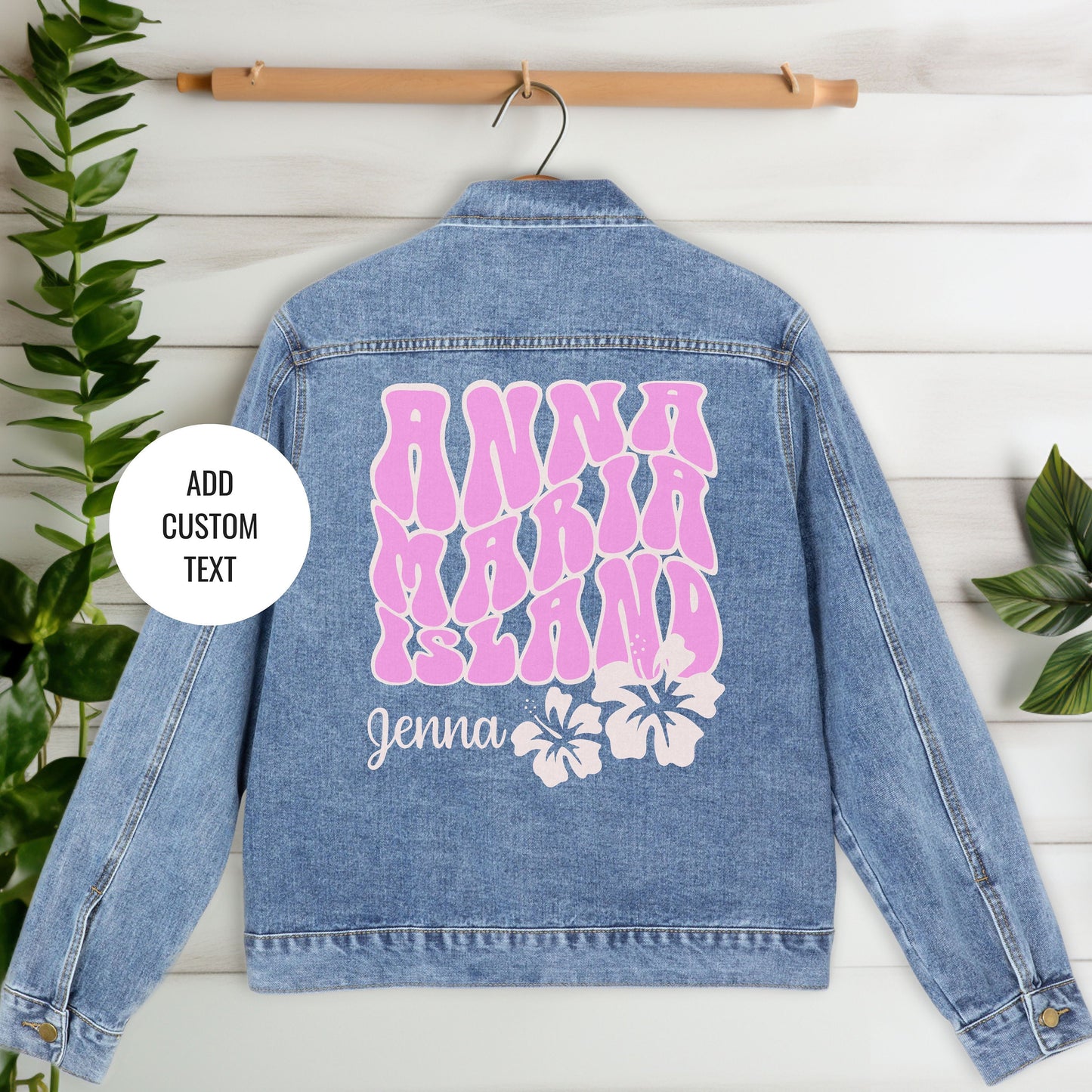 Bride Jean Jacket, Anna Maria Island Bachlorette Party, Personalized Bridal Denim Jacket