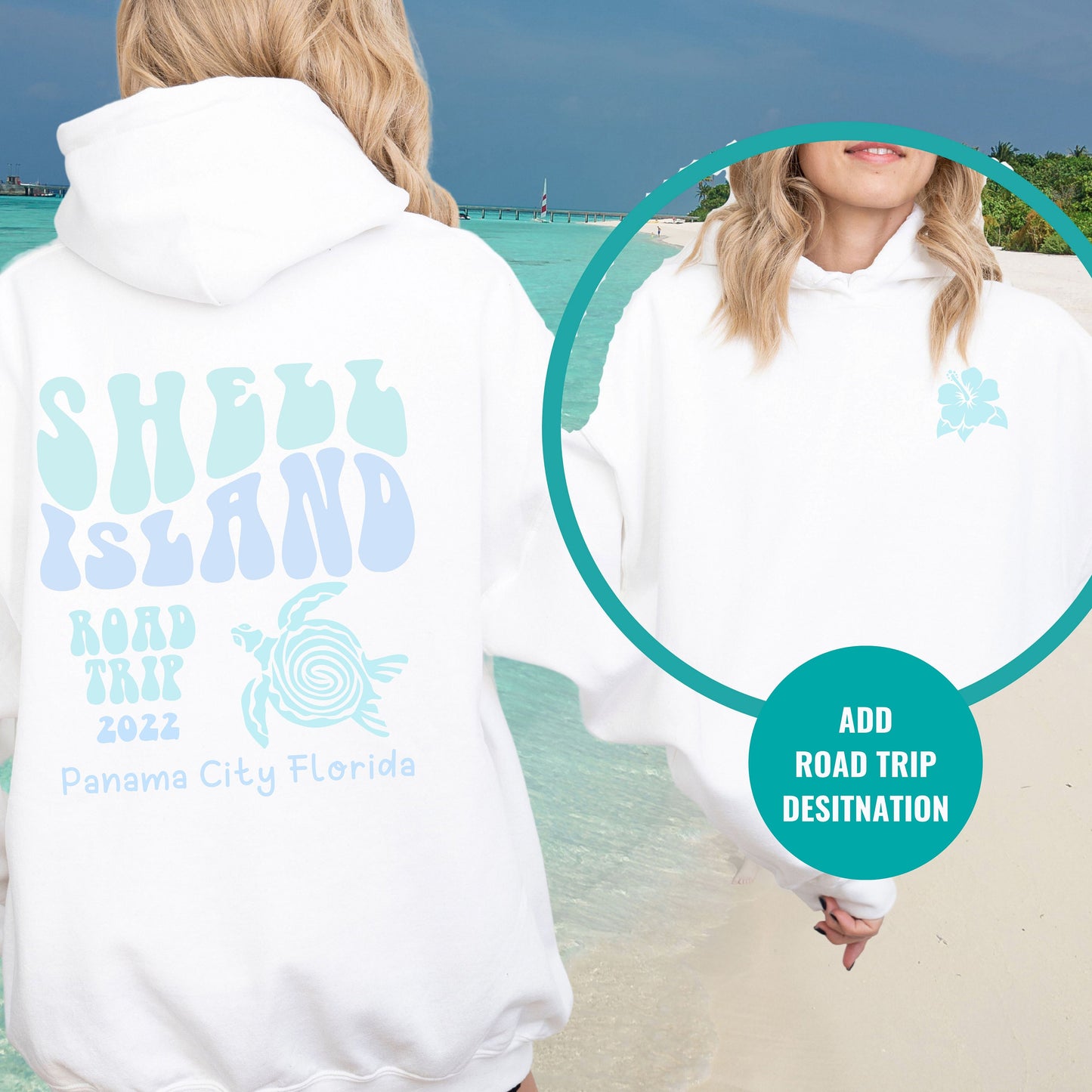 Shell Island Hoodie | Trendy Beach Sweatshirt | Girl's Road Trip Matching Hoodies