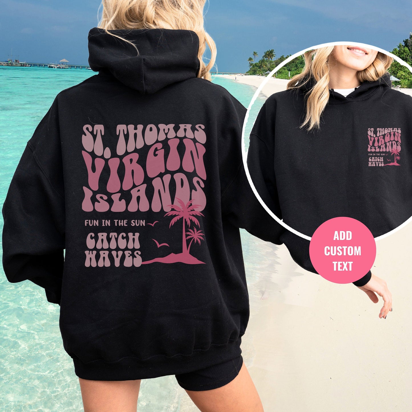 St Thomas Hoodie, Birthday Cruise Gift, Virgin Islands Sweater