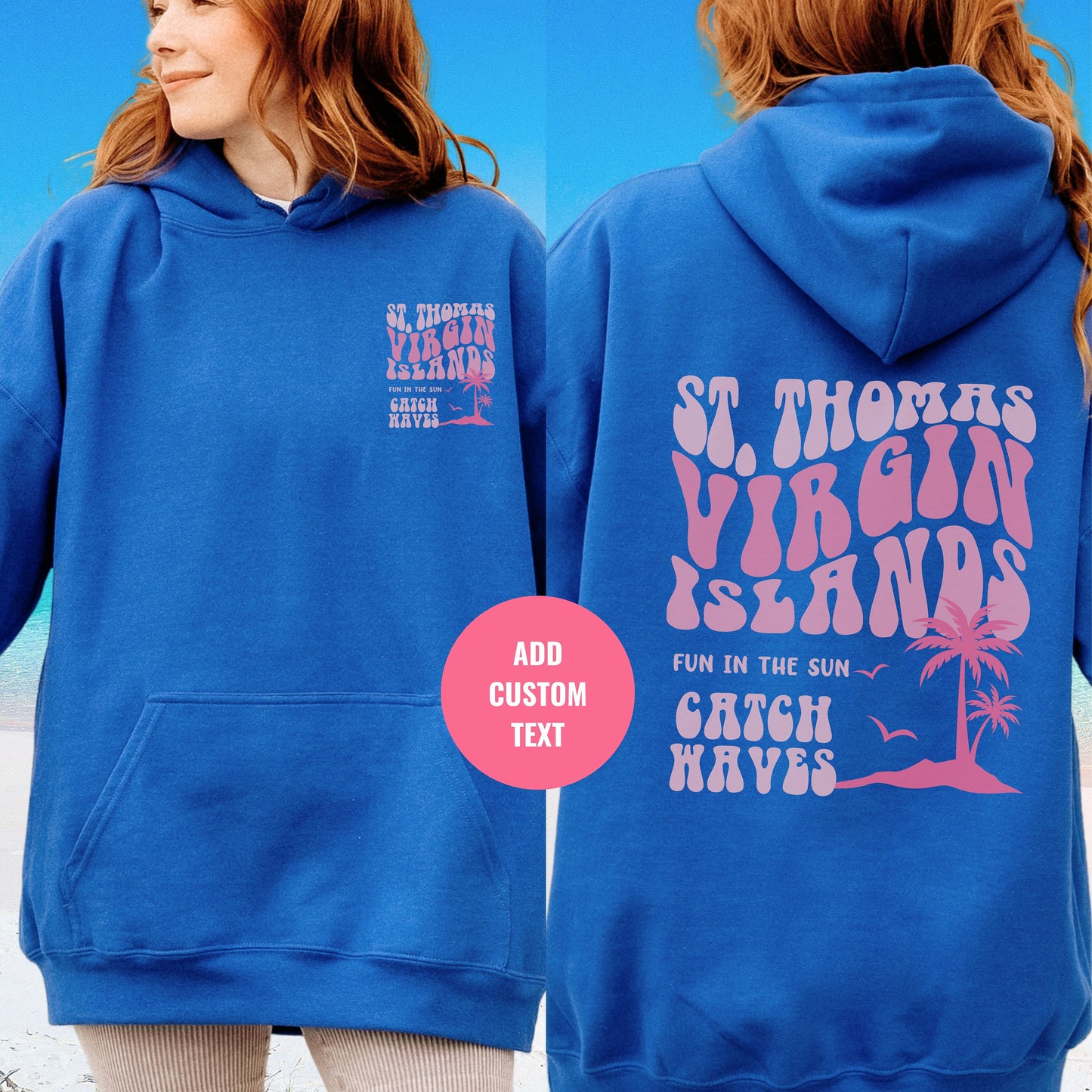 St Thomas Hoodie, Birthday Cruise Gift, Virgin Islands Sweater