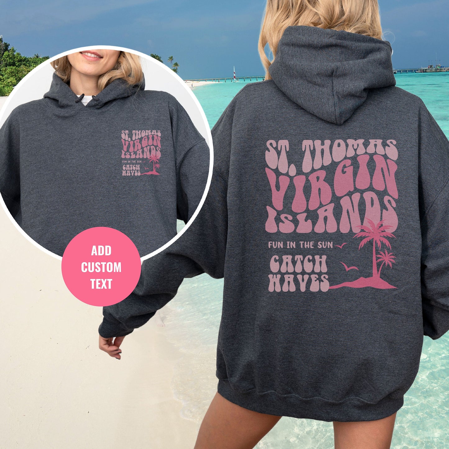 St Thomas Hoodie, Birthday Cruise Gift, Virgin Islands Sweater