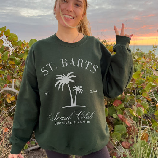 St Barts Sweatshirt, Social Club Shirt, Bahama Crewneck, Family Cruise Vacation Shirt