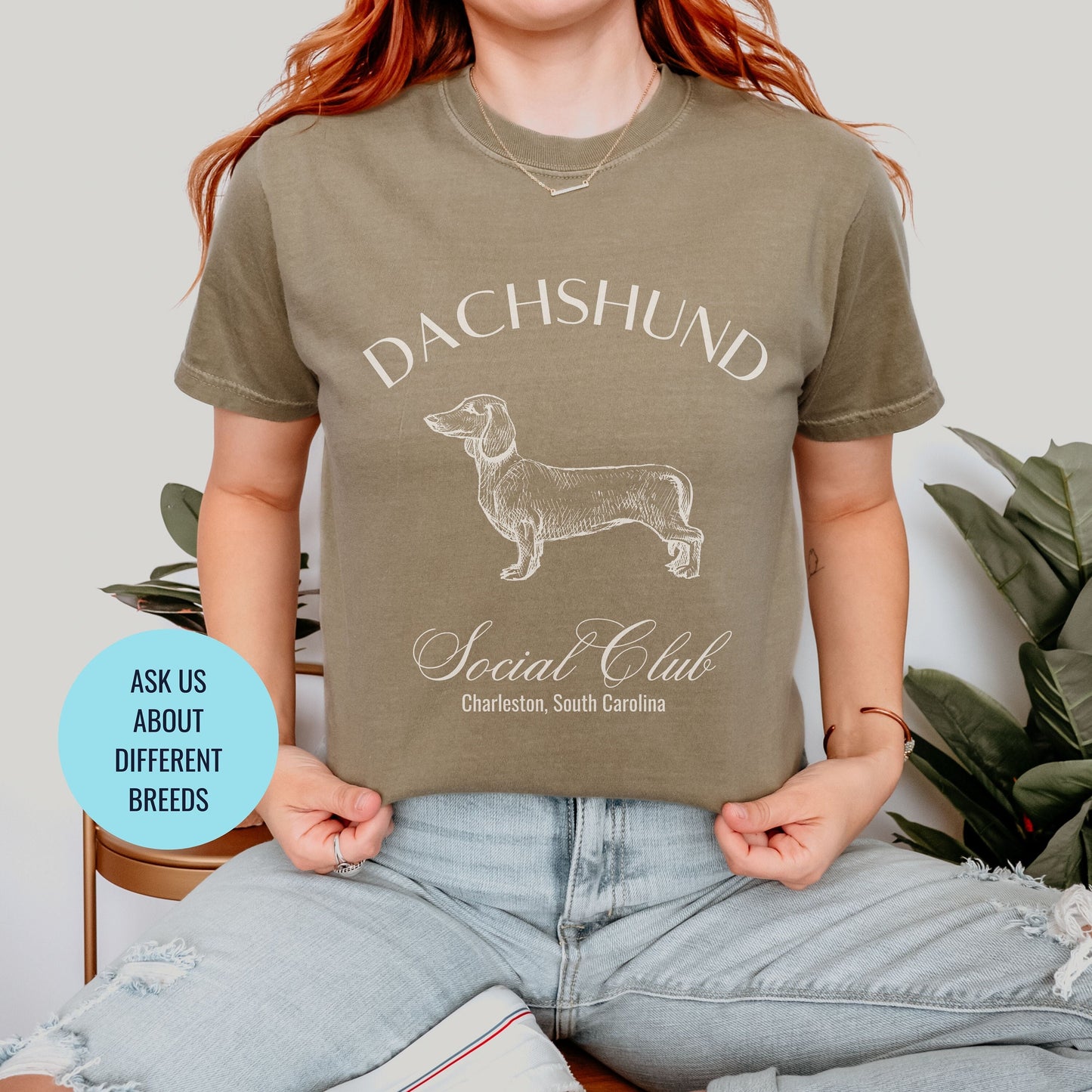 Dachshund Shirt | Dog Mama T-shirts | Dog Grandma Gift | Cute Birthday Gifts for her | Social Club Shirt | Small Dog Breed | Fun Dog T-Shirt