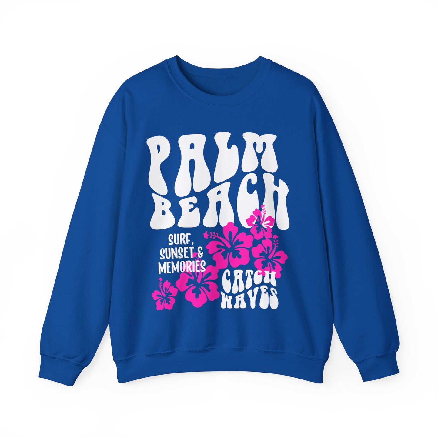 Palm Beach Sweatshirt, Oversized Ocean Beach Crewneck