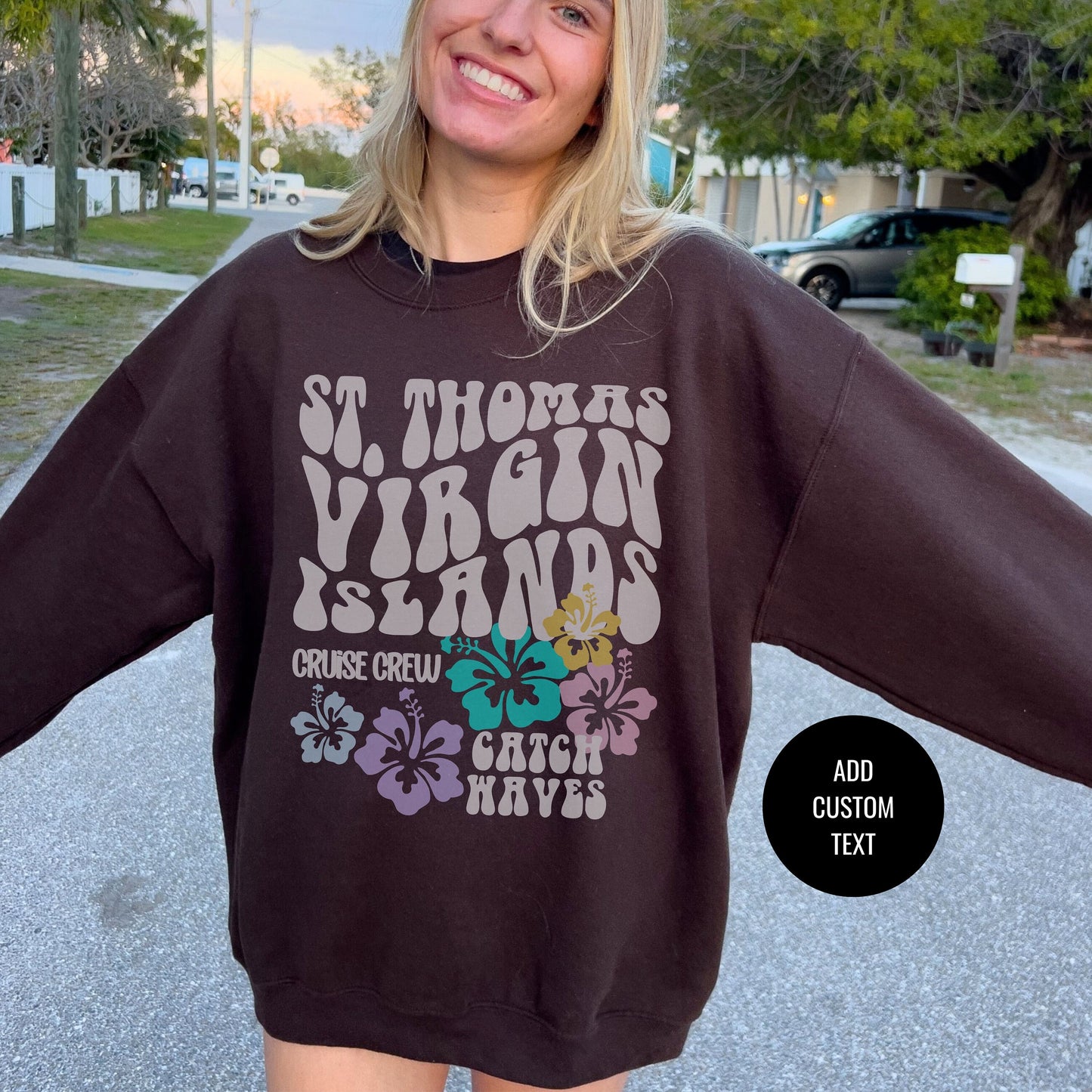 St Thomas Sweatshirt, Virgin Islands, Cruise Crew, Trendy Beach Gifts