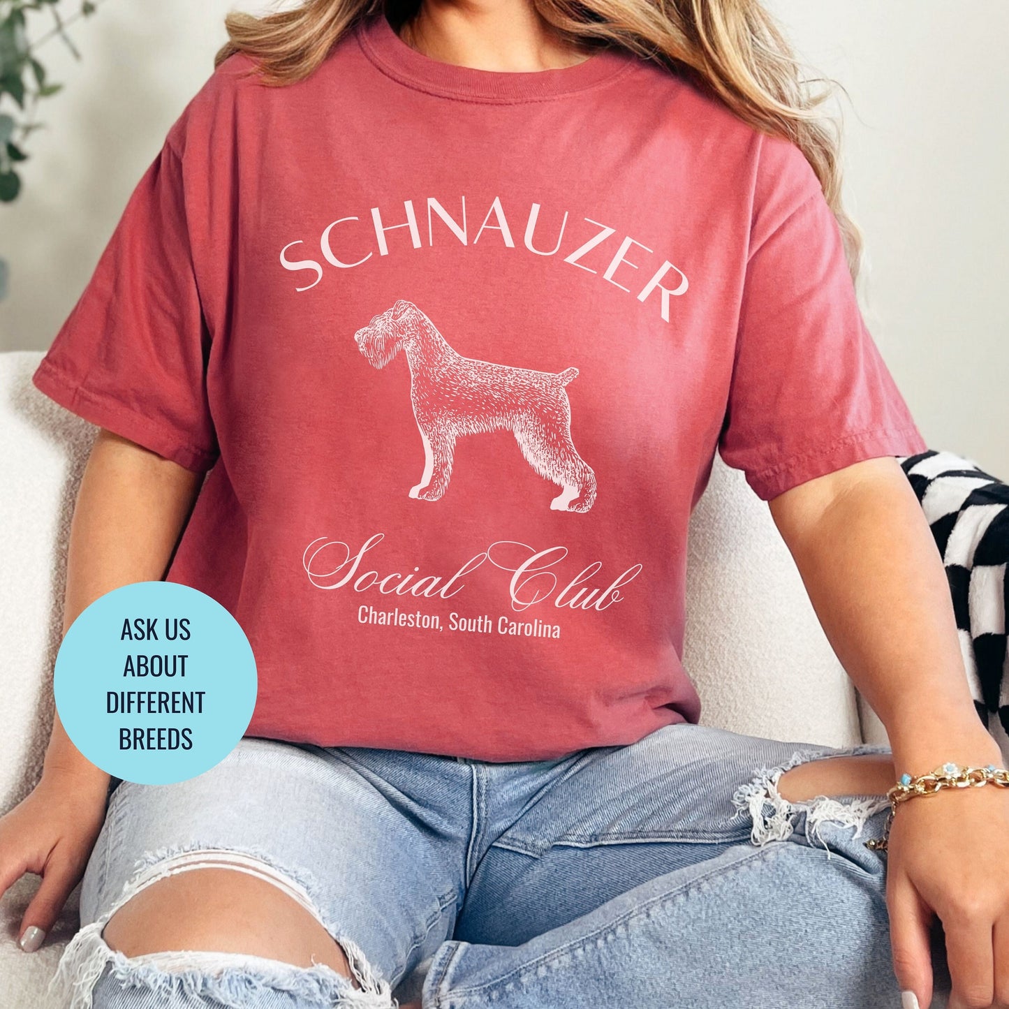 Schnauzer Shirt | Dog Mama T-shirts | Dog Grandma Gift | Cute Birthday Gifts for her | Social Club Shirt | Small Dog Breed | Fun Dog T-Shirt