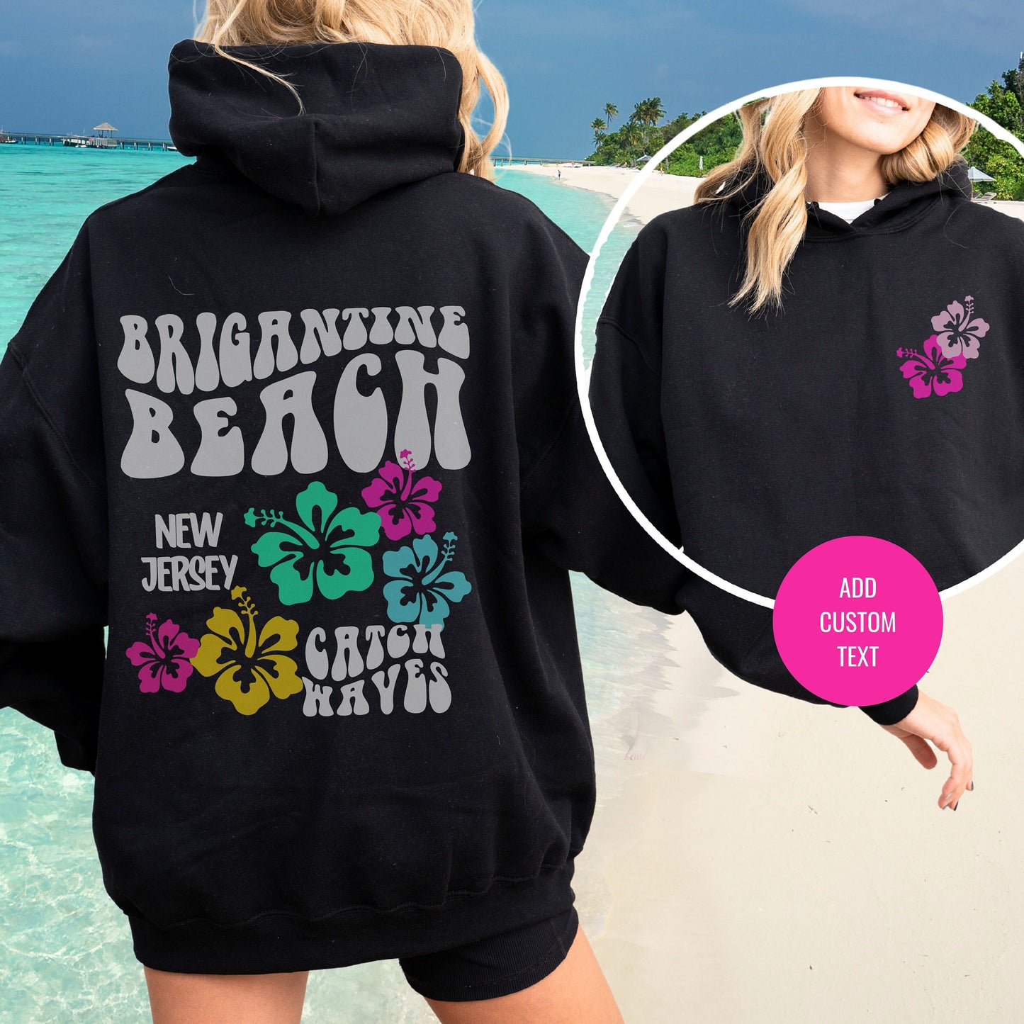 Coconut Girl Aesthetic, Trendy Beach Hoodie, Brigantine Jersey Shore sweatshirt