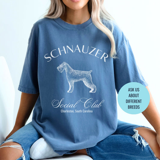 Schnauzer Shirt | Dog Mama T-shirts | Dog Grandma Gift | Cute Birthday Gifts for her | Social Club Shirt | Small Dog Breed | Fun Dog T-Shirt