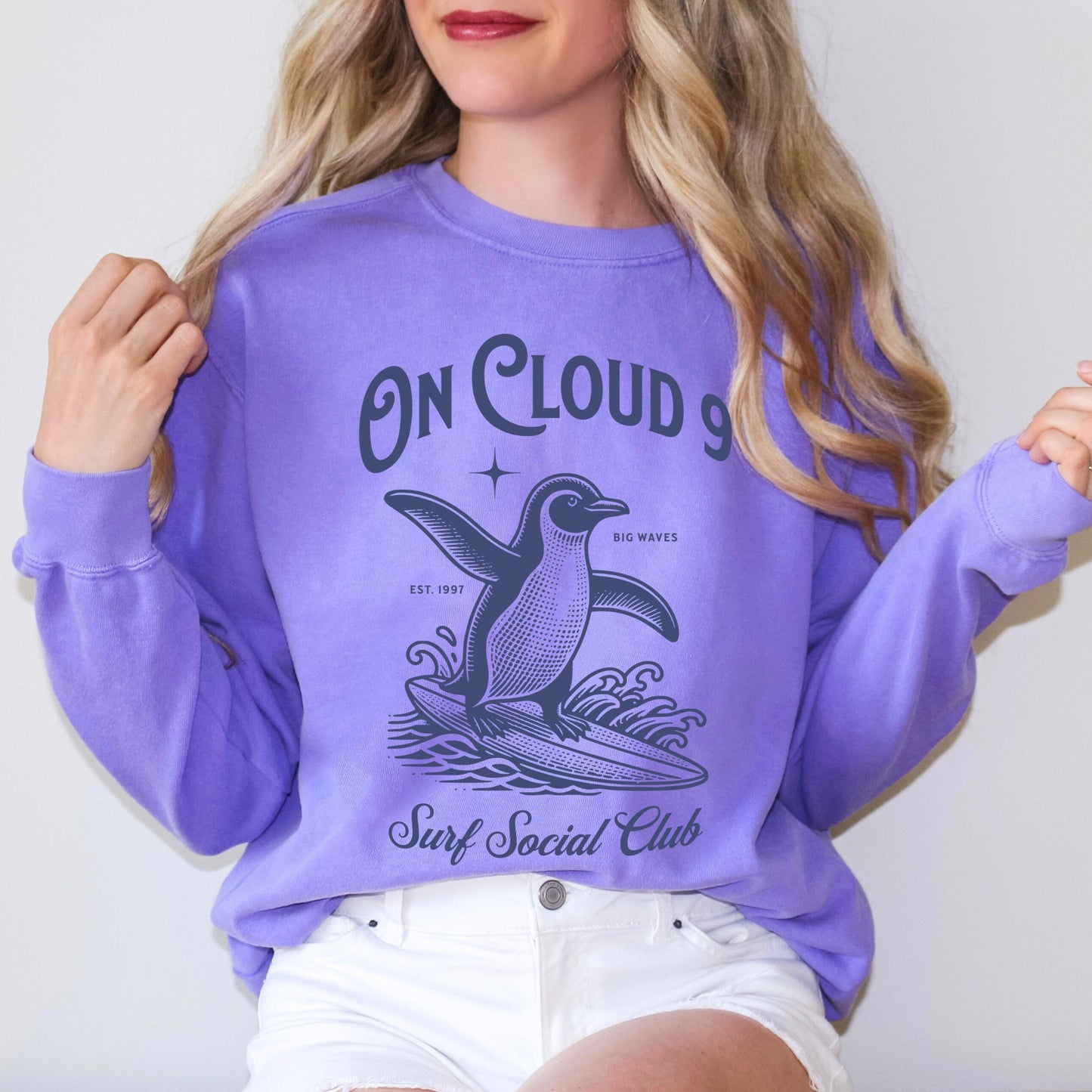 On Cloud 9 Sweatshirt | Beach Bach Theme | Custom Penguin Shirt | The summer I got married | Girls Trip | Bachelorette Shirt for Bridesmaid