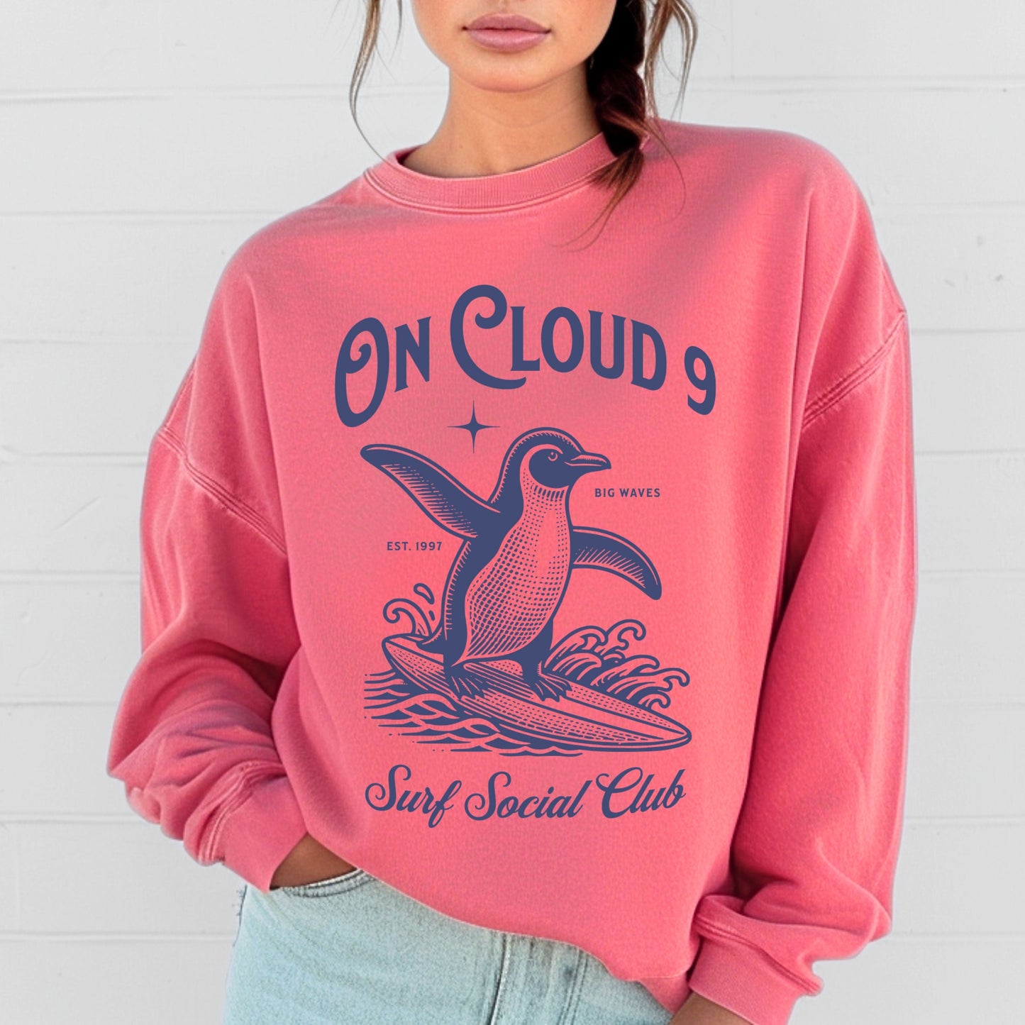 On Cloud 9 Sweatshirt | Beach Bach Theme | Custom Penguin Shirt | The summer I got married | Girls Trip | Bachelorette Shirt for Bridesmaid