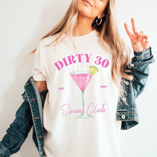 Social Club T Shirt | Comfort Colors Tee | Dirty 30 Shirt | Dirty Thirty Shirts | Social Club Shirts | Vintage 1994 Bday Bartender Gift