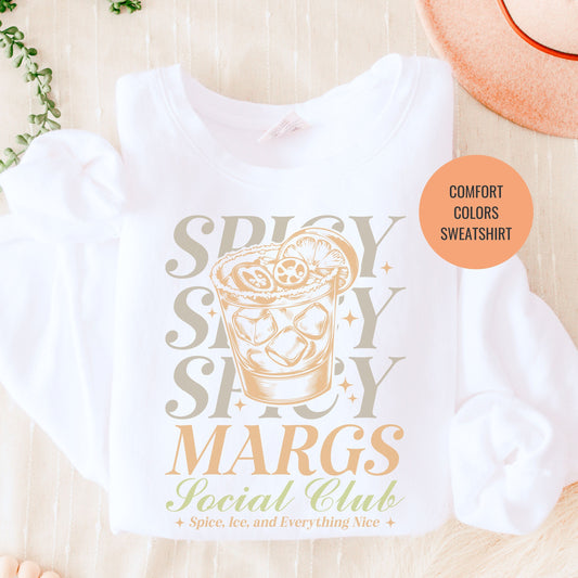 Spicy Margs Lovers Gift, Margarita Cocktail Sweatshirt, Champagne Cocktail Social Club Shirt, On Cloud 9 Crewneck, Aesthetic Crewneck